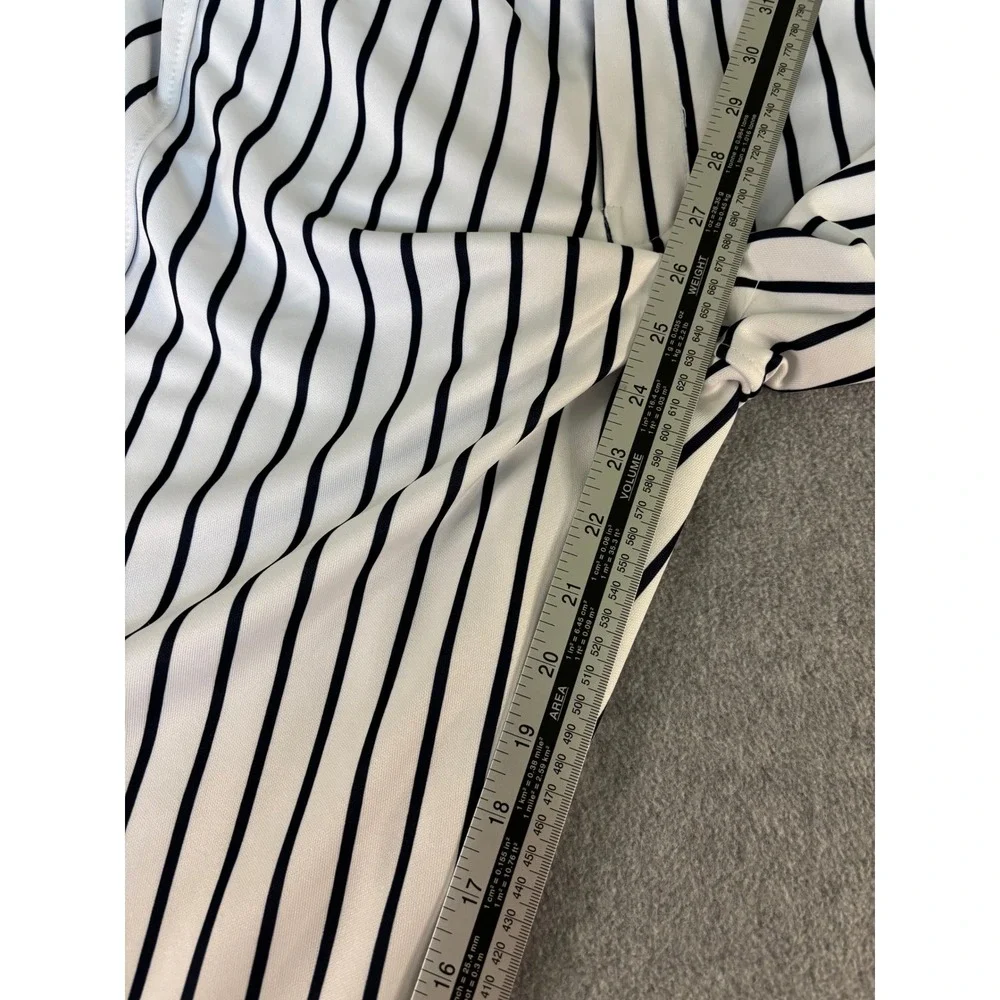All The Way Live Designs Mens 34/30 Pinstripe Baseball Pants White Navy USA Made